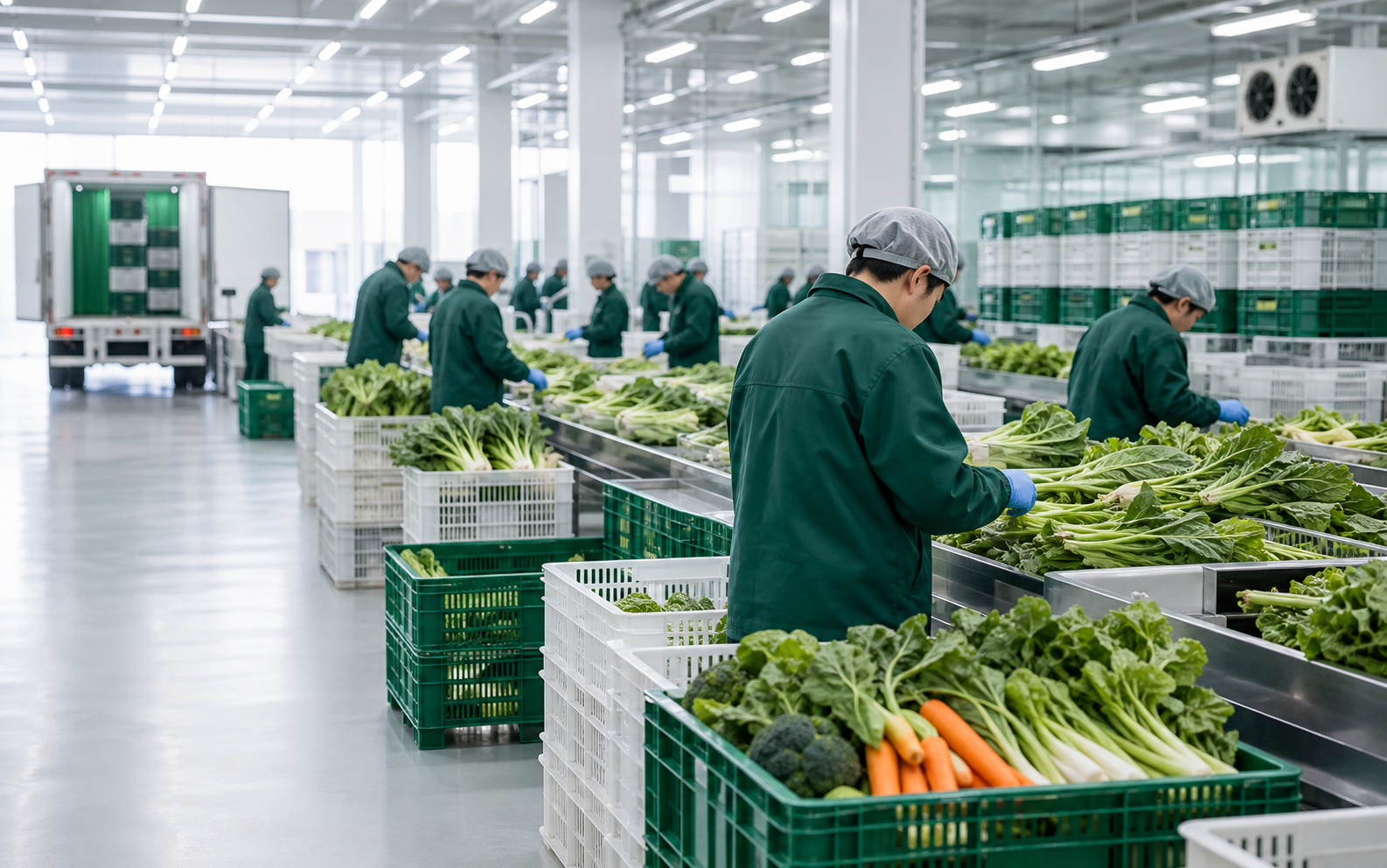 Fresh produce sorting and packing facility